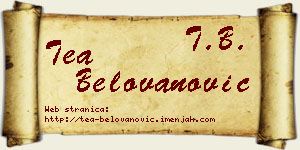 Tea Belovanović vizit kartica
